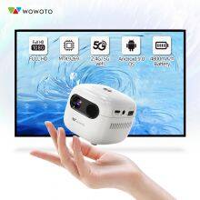 WOWOTO Q6plus Hot Selling 4K Projector Android OS Smart Mini Portable DLP Full HD Projector With Big Battery Mini 2.4G/5G WiFi thumbnail-2