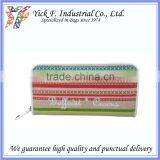 Colorful Stripes Summer Feel Cotton Canvas Zipper Long Wallet thumbnail-1