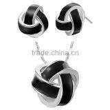 New Black Enamel Fashion Set Jewelry