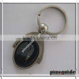 Customized Logo Rotatable Cyprus Metal Keychains With Hook