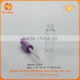 Mini Purple Cap Flat Empty 5.6ml Clear Plastic Lip Gloss Tube thumbnail-5