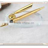 TT-09 Luxury Golden Desk Pen With Glass Holder, High Quality Stand Pen