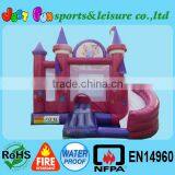 Deep Pink Princess Inflatable Combo, Jumper Castle and Slide for Kids