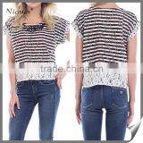 Factory New Casual Design Summer Cap Sleeve Lady Blouse