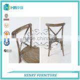 Oak Wood Stackable Antique Color Vineyard X Back Chair thumbnail-6
