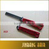 2016 Best Selling Top Quality Two Handles Stainless Steel Butterfly Balisong Folding Pocket Comb Butterfly Trainer Knife Comb thumbnail-4