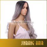 Best Selling Cheap Cosplay Wig Synthetic Hair Wig 24 Inch 1B Ombre Silver Grey Lace Front Wigs thumbnail-2