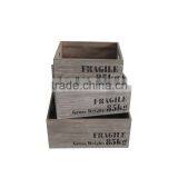 Antique Set 3 Small Solid Wooden Storage Box