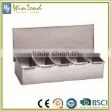 Condiment Dispenser With 4 Compartments Kitchen Stainless Steel Wholesale Spice Containers thumbnail-2