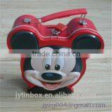 Handle Metal Tin Can/tin Case/irregular Mini Gift Tin Box for Coins