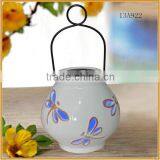 Handmade Outdoor Ceramic Solar Led Lantern Lights Gaden Ornaments
