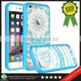 Samco Pink TPU PC for IPhone 6 Clear Case for Print Design, Mandala Flower Transparent Clear for IPhone 6 Case