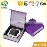 Jewelry Packing Full Color Printing Cuboid Book Shape Purple Paper Packaging Box for Gift thumbnail-1