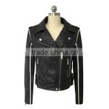 Manufacturer price custom women motorcycle pu leather jacket