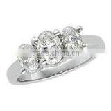 925 Silver 3-Stone Engagement Ring Mount232 thumbnail-1