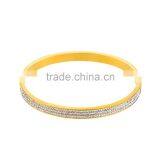 Fashion Vacuum Gold Stainless Steel Diamond Bangle thumbnail-3