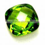 Peridot Checkerboard Cushion Gemstone Loose Peridot Pendant Gemstone thumbnail-1