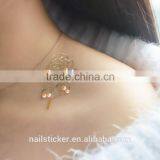 Custom New Fashion Rhinestone Metallic Tattoo Crystal Gold Foil Tattoo Stickers thumbnail-2