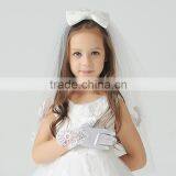 Age 4-Age14 Girls Satin Confirmation Wedding Communion Flower Girl Gloves thumbnail-4