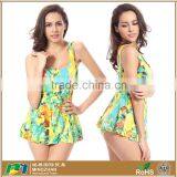 Fashion Foral Printed Slimming One Piece Swimsuit Backless Womens Swimwear thumbnail-2