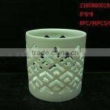 White Cut Out Ceramic Candle Holder
