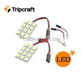 PCB 15SMD 5050 LED Auto Car Top Dome Light For Interior Reading Roof Light With T10 BA9S S8.5 Festoon Bulb Adapter thumbnail-1
