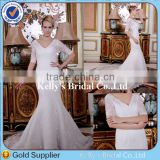 High Quality Bridal Dresses Quarter Sleeve Sweetheart Neckline Mermaid Beautiful Lace Wedding Dress Patterns
