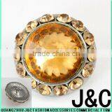 Round Shape Flower Rhinestones Zamac Button
