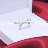 Strong Light Perfect Round Sliver Natural Freshwater Pearl Ring thumbnail-2