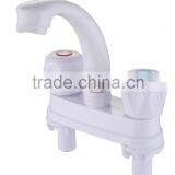 Inexpensive White Hot Cold Double Plastic Basin Faucet thumbnail-4