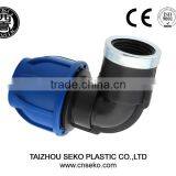 China Factory pp Compression Fitting Price List Female Thread 90 Degree Elbow