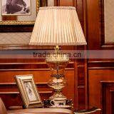 Vase Design Crystal Body Metal Bottom Table Lamp With Lampshade thumbnail-1