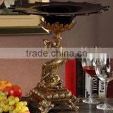 Ichthyosaur Shape Home Decorative Tray, Royal Brass With Crystal Art Tray (BF01-0205-1) thumbnail-4