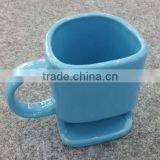 Ceramic Coffee Mug With Cookie Holder thumbnail-1