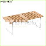 Bamboo Dish Drying Rack 2 Tier Kitchen Shelf Homex-BSCI Factory thumbnail-4
