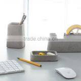 Wholesale Desktop Concrete Hand Made Pen Holder With Phone Holder or Memo Pad Holder thumbnail-4