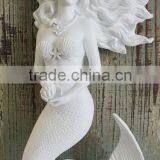 Indoor Decor Stone Carvings White Marble Mermaid Flowing Hair Statue for Hot Sale thumbnail-4