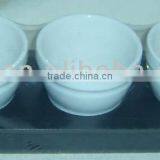 Set of 3 White Porcelain Snack Bowls Set With Lids,snack Tray thumbnail-1