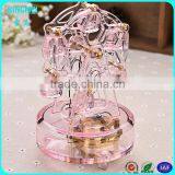 High Grade Handicrafts Clear Round Crystal Music Box for Wedding Gift thumbnail-6