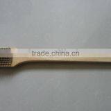 Rubber wood handle BBQ girll brush