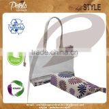 Customize Flora Print See Through Pvc Jute Tote Bag With Pouch thumbnail-5