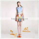 Customized 2014 Top Quality New Design Digital Printing Polyester Dresses thumbnail-1