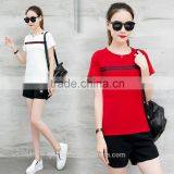 Wholesale Women's Short-sleeved Cotton Sport Wear Sport Suits Women thumbnail-1