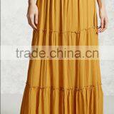 Yellow Color Stitching Design Full Fashion Latest Style Skirts thumbnail-4