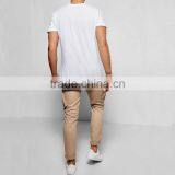 Popular Khaki Cargo Trousers Men Skinny Straight Leg Pants With Raw Edges Hem thumbnail-3