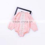 S33587W Pink Lace Flower Embroidery Sweet Romper Baby Girls Romper thumbnail-3