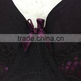 Fashion New Design Sexy Purple and Black Sexy Fancy Bra Panty Set thumbnail-5