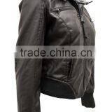 Women's Pu Quilted Fauxleather Moto Biker Jackets #LPU0499 thumbnail-2