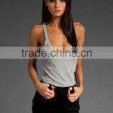 Dri Fit Grey Low Cut Yoga Tank Tops for Girls thumbnail-1