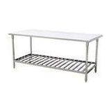1.0mm Thickness 201 ASIS Stainless Steel Commercial Kitchen Tables With Under Shelf